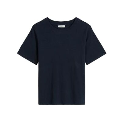 Marc O' Polo Denim Damen T-Shirt aus Bio-Baumwolle mit Rundhalsausschnitt, Blau (Navy Teal), XL Marc O' Polo Denim Damen T-Shirt aus Bio-Baumwolle mit Rundhalsausschnitt, Blau (Navy Teal), XL