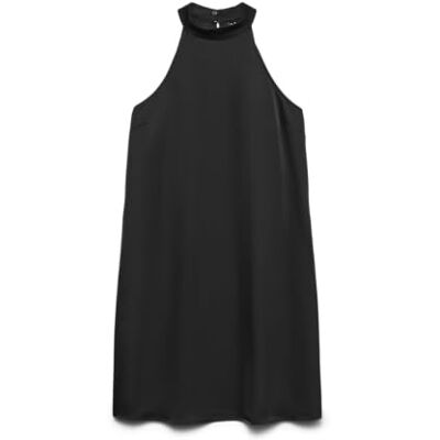 VERO MODA Damen Vmelena Halter Neck Short Dress WVN, Black, XS VERO MODA Damen Vmelena Halter Neck Short Dress WVN, Black, XS