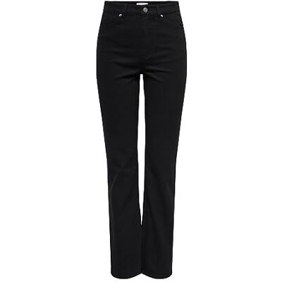 ONLY Damen Onlemily Hw Long Straight Pant Pnt Ptt Hose, Schwarz, 28W / 30L EU ONLY Damen Onlemily Hw Long Straight Pant Pnt Ptt Hose, Schwarz, 28W / 30L EU