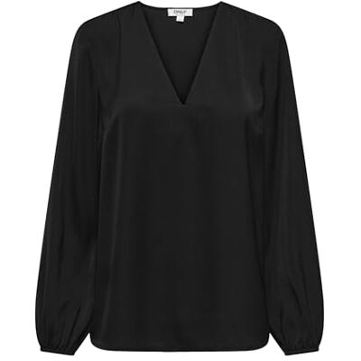 ONLY Onllucy Life Ls Satin V-Neck Top WVN ONLY Onllucy Life Ls Satin V-Neck Top WVN