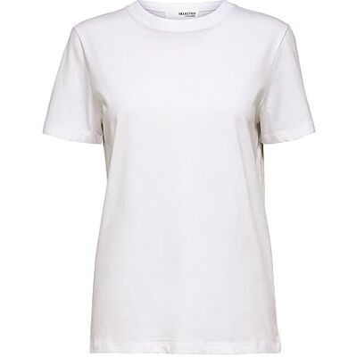 SELECTED FEMME Basic Kurzarm T-Shirt Dünnes Oberteil aus Bio Baumwolle Rundhalsausschnitt SLFMYESSENTIAL SELECTED FEMME Basic Kurzarm T-Shirt Dünnes Oberteil aus Bio Baumwolle Rundhalsausschnitt SLFMYESSENTIAL