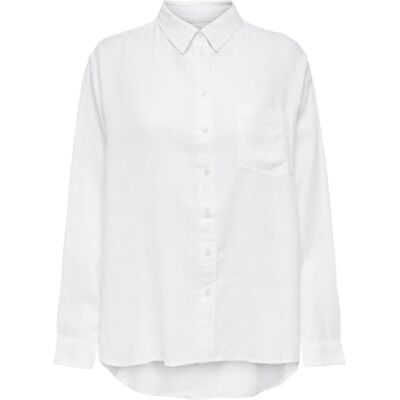 ONLY Damen Onltokyo L/S Linen Blend Shirt PNT Noos Langarmhemd Mit Normaler Passform Und Knopfverschluss 15259585,Bright White,XL ONLY Damen Onltokyo L/S Linen Blend Shirt PNT Noos Langarmhemd Mit Normaler Passform Und Knopfverschluss 15259585,Bright White,XL