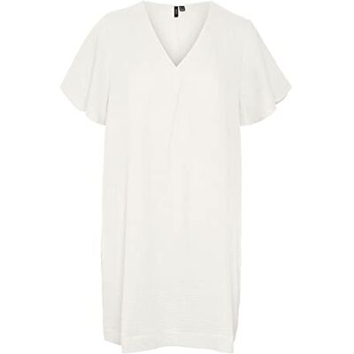 VERO MODA Damen Vmnatali Nia Short Dress WVN Kleid, Snow White, M EU VERO MODA Damen Vmnatali Nia Short Dress WVN Kleid, Snow White, M EU