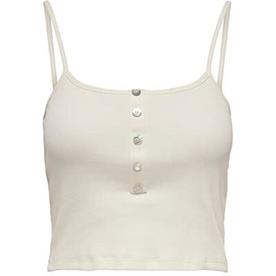 ONLY Damen Träger Top ONLNESSA Regular Fit XS S M L XL Weiss Baumwolle Stretch, Größe:XS, Farbe:Cloud Dancer 15231169 ONLY Damen Träger Top ONLNESSA Regular Fit XS S M L XL Weiss Baumwolle Stretch, Größe:XS, Farbe:Cloud Dancer 15231169