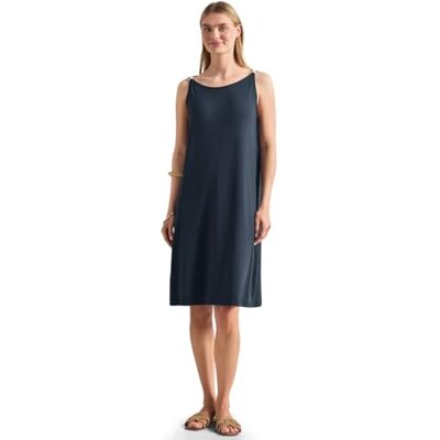 Street One Knielanges Kleid mit Schnallendetail Shadowed Navy 36 Street One Knielanges Kleid mit Schnallendetail Shadowed Navy 36