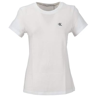 Calvin Damen Embroidery Slim Tee J20j212883 Kurzarm Strickoberteile, Weiß (Bright White), M EU Calvin Damen Embroidery Slim Tee J20j212883 Kurzarm Strickoberteile, Weiß (Bright White), M EU