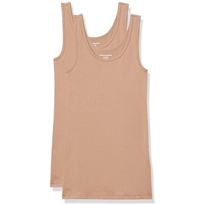 Amazon Essentials Damen Tanktop, Schmale Passform, 2er-Pack, Kamelbraun, XXL Amazon Essentials Damen Tanktop, Schmale Passform, 2er-Pack, Kamelbraun, XXL