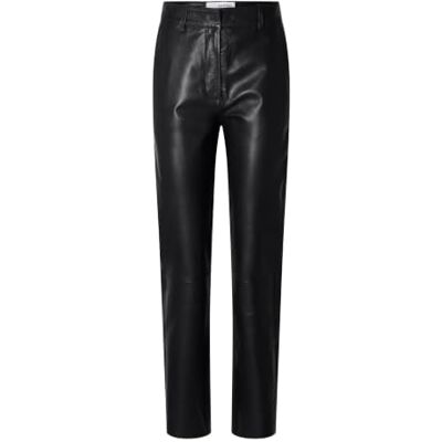 SELECTED FEMME Damen Slfmarie Mw Leather Pants W Noos Hose, Schwarz, 34 EU SELECTED FEMME Damen Slfmarie Mw Leather Pants W Noos Hose, Schwarz, 34 EU