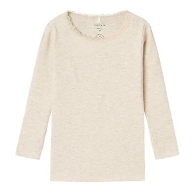 NAME IT Damen Nmfkab Ls Top Noos Shirt, Peyote Melange, 104 EU NAME IT Damen Nmfkab Ls Top Noos Shirt, Peyote Melange, 104 EU