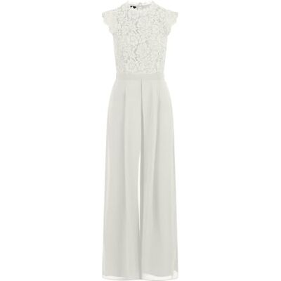 Apart Damen Spitze Jumpsuit, ärmelloses Einteiler, weiterbeiniges Abendoutfit, hochgeschlossenes formelles Outfit, taillierter Gürtel, Chiffon Playsuit, Bodenlanges Sommerpartykleid Apart Damen Spitze Jumpsuit, ärmelloses Einteiler, weiterbeiniges Abendoutfit, hochgeschlossenes formelles Outfit, taillierter Gürtel, Chiffon Playsuit, Bodenlanges Sommerpartykleid