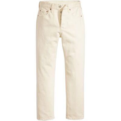 Levi's Damen Jeanshose 501 Crop High Rise, Straight Fit, Cremefarben (Ecru Booper No Damage), W27/L30 Levi's Damen Jeanshose 501 Crop High Rise, Straight Fit, Cremefarben (Ecru Booper No Damage), W27/L30