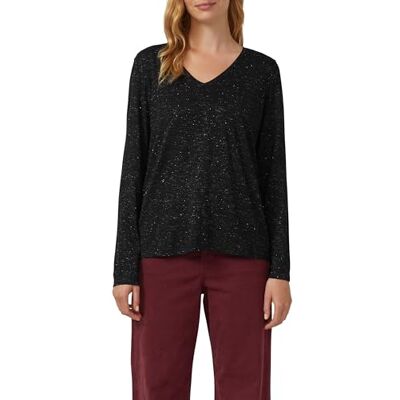 s.Oliver Longsleeve mit V-Ausschnitt und Glitzergarn s.Oliver Longsleeve mit V-Ausschnitt und Glitzergarn