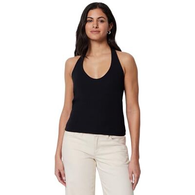 Amazon Essentials Damen Geripptes Halter-Neckholder-Top aus Baumwolle, Schwarz, XL Amazon Essentials Damen Geripptes Halter-Neckholder-Top aus Baumwolle, Schwarz, XL