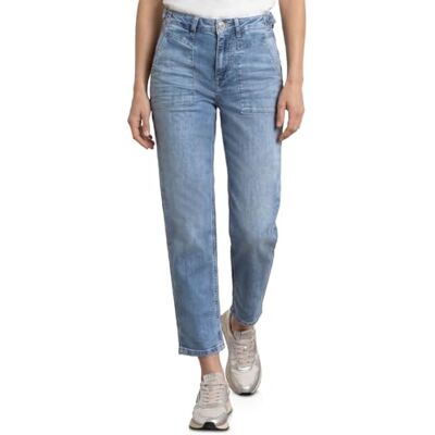 Street One Barrel Leg Jeans Medium Blue Random Washed 30 Street One Barrel Leg Jeans Medium Blue Random Washed 30