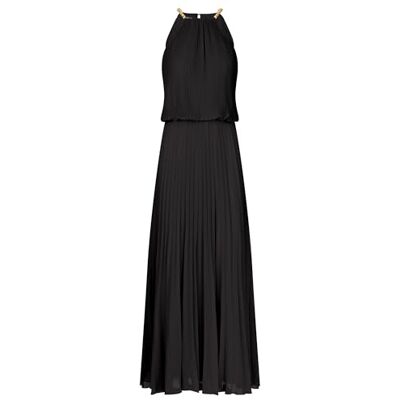 Apart Damen Plissee-Maxikleid, Neckholder-Abendkleid, Elegantes Hochzeitsgastkleid, Silberne Kettenträger, Chiffonkleid, ärmelloses Partyoutfit, fließendes langes Kleid Apart Damen Plissee-Maxikleid, Neckholder-Abendkleid, Elegantes Hochzeitsgastkleid, Silberne Kettenträger, Chiffonkleid, ärmelloses Partyoutfit, fließendes langes Kleid