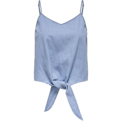 ONLY Damen Onlnova Azure Knot Singlet Ptm, Light Blue Denim, X-Small ONLY Damen Onlnova Azure Knot Singlet Ptm, Light Blue Denim, X-Small