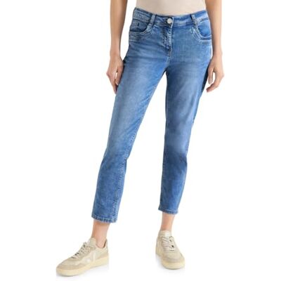 Cecil Mid Waist Slim Leg Jeans im Casual Fit Light Blue Washed 32 Cecil Mid Waist Slim Leg Jeans im Casual Fit Light Blue Washed 32