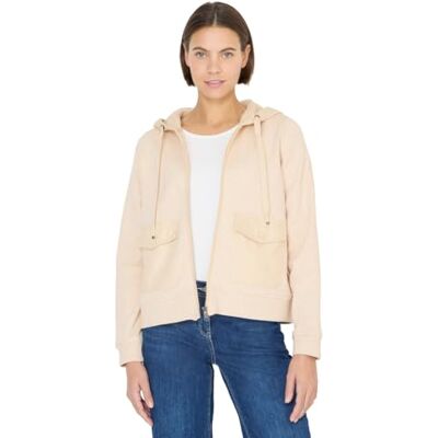 Cecil Strukturmix Hoodie Jacke desert beige melange M Cecil Strukturmix Hoodie Jacke desert beige melange M