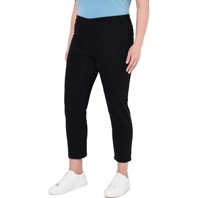 Ulla Popken Damen große Größen Übergrößen Plus Size 7/8-Jeggings Sienna, Elastikbund, schmales Bein Black 58 839959100-58 Ulla Popken Damen große Größen Übergrößen Plus Size 7/8-Jeggings Sienna, Elastikbund, schmales Bein Black 58 839959100-58