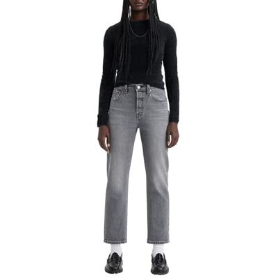 Levi's Damen Jeanshose 501 Crop High Rise, Straight Fit, Grau (Hit The Road Bb), W29/L30 Levi's Damen Jeanshose 501 Crop High Rise, Straight Fit, Grau (Hit The Road Bb), W29/L30