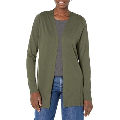 Amazon Essentials Damen Leichte Strickjacke ohne Knöpfe (in Übergröße erhältlich), Olivgrün, S Amazon Essentials Damen Leichte Strickjacke ohne Knöpfe (in Übergröße erhältlich), Olivgrün, S