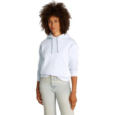 Tommy Hilfiger Damen Hoodie mit Logo, Blau (Breezy Blue), XL Tommy Hilfiger Damen Hoodie mit Logo, Blau (Breezy Blue), XL