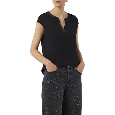 Comma Blusenshirt mit Satinblende Comma Blusenshirt mit Satinblende