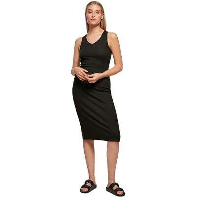 Urban Classics Damen Women's Midi Sleeveless Rib Dress Kleid, Schwarz, M EU Urban Classics Damen Women's Midi Sleeveless Rib Dress Kleid, Schwarz, M EU