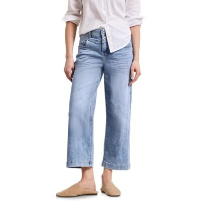 Street One High Waist Wide Leg Jeans im Loose Fit Light Blue wash 36 Street One High Waist Wide Leg Jeans im Loose Fit Light Blue wash 36