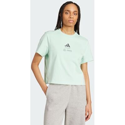 Adidas Damen Mercedes AMG Petronas Formula ONE Team Premium Woven Crop Tee Women, Frozen Green/Grey strata, XS Adidas Damen Mercedes AMG Petronas Formula ONE Team Premium Woven Crop Tee Women, Frozen Green/Grey strata, XS