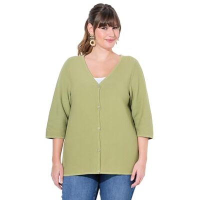 Ulla Popken , Damen, große Größen, Short feminin Cardigan with Button Panel Ulla Popken , Damen, große Größen, Short feminin Cardigan with Button Panel