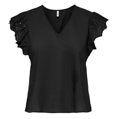 ONLY Onllou Life Emb S/S Frill Top WVN ONLY Onllou Life Emb S/S Frill Top WVN