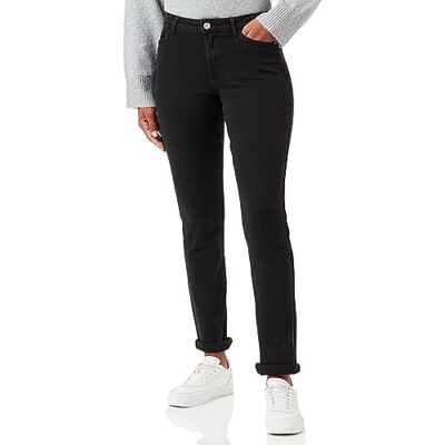 PIECES Damen Pckesia Mw Straight BLC Jeans Noos Cp, Schwarz, 28W / 30L PIECES Damen Pckesia Mw Straight BLC Jeans Noos Cp, Schwarz, 28W / 30L