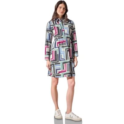 Cecil AOP Cotton Dress Light Alabaster White S Cecil AOP Cotton Dress Light Alabaster White S