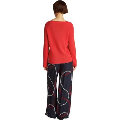 Tommy Hilfiger Damen Pullover Cardi Fine mit U-Boot-Ausschnitt, Rot (Primary Red), XS Tommy Hilfiger Damen Pullover Cardi Fine mit U-Boot-Ausschnitt, Rot (Primary Red), XS