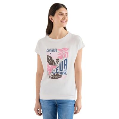 Cecil T-Shirt mit Boatneck und Frontprint Cecil T-Shirt mit Boatneck und Frontprint