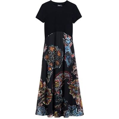 Desigual Damen 25swvk32 Lässiges Kleid, Schwarz, XL EU Desigual Damen 25swvk32 Lässiges Kleid, Schwarz, XL EU