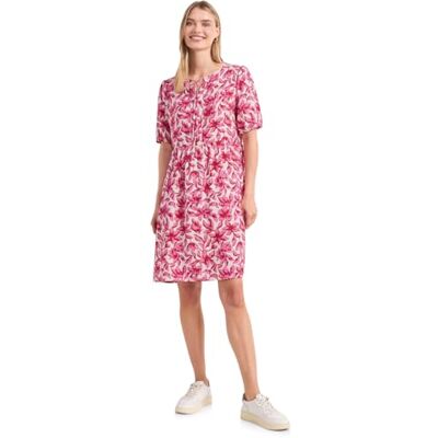 Street One Knielanges Kleid mit Split Neck und Print Street One Knielanges Kleid mit Split Neck und Print