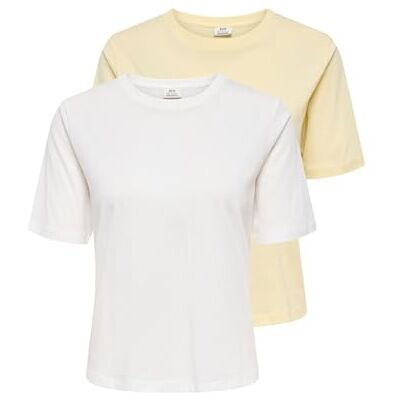 JDY Damen rex S/S Top 2-Pack JRS Dia, Pastel Yellow, Medium (2er Pack) JDY Damen rex S/S Top 2-Pack JRS Dia, Pastel Yellow, Medium (2er Pack)