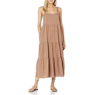 The Drop Damen Britt Maxi-Zeltkleid im Stufendesign, Champignon, L The Drop Damen Britt Maxi-Zeltkleid im Stufendesign, Champignon, L