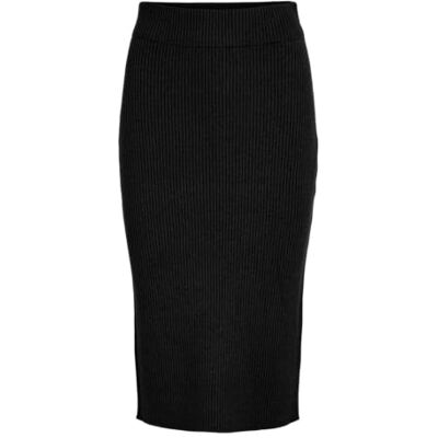 Vila Damen Viril Pencil Hw Knit Skirt Noos Rock, SchwarzS Vila Damen Viril Pencil Hw Knit Skirt Noos Rock, SchwarzS