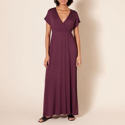Amazon Essentials Damen Tailliertes Maxikleid (erhältlich in Übergröße), Burgunderrot, S Amazon Essentials Damen Tailliertes Maxikleid (erhältlich in Übergröße), Burgunderrot, S