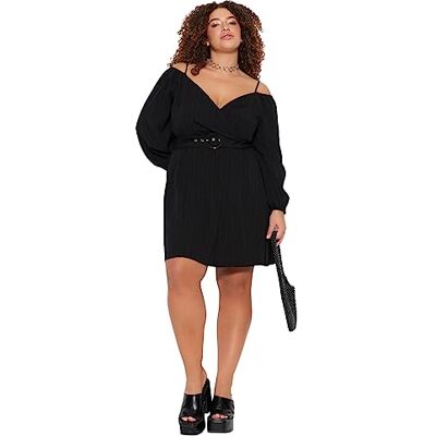 TRENDYOL Women A-line Relaxed fit Woven Plus Size Dress TRENDYOL Women A-line Relaxed fit Woven Plus Size Dress