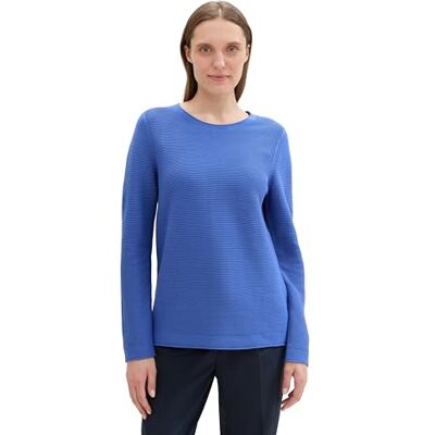 TOM TAILOR Damen Basic Strickpullover aus Bio-Baumwolle, 10619 Preppy Jean Blue, S TOM TAILOR Damen Basic Strickpullover aus Bio-Baumwolle, 10619 Preppy Jean Blue, S
