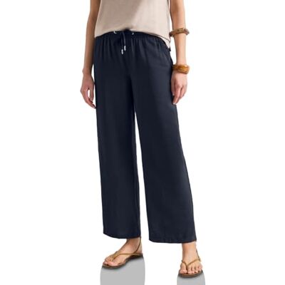 Street One High Waist Wide Leg Hose im Loose Fit deep Blue 38 Street One High Waist Wide Leg Hose im Loose Fit deep Blue 38
