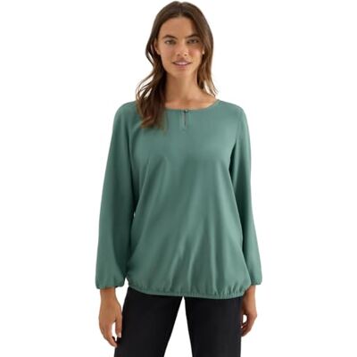 Cecil Bluse in Unifarbe Jewel Green M Cecil Bluse in Unifarbe Jewel Green M