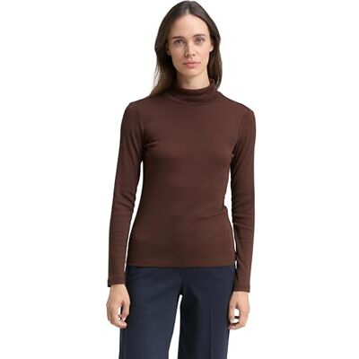 TOM TAILOR Damen 1043142 Longsleeve T-Shirt, 27506 Dark Pecan Brown, 3XL EU TOM TAILOR Damen 1043142 Longsleeve T-Shirt, 27506 Dark Pecan Brown, 3XL EU