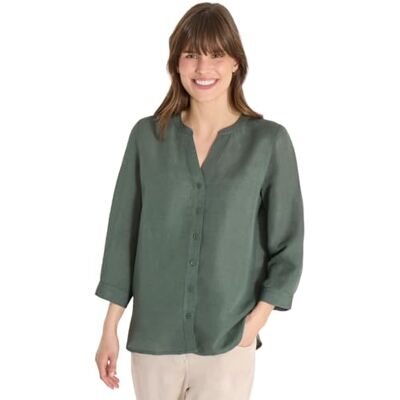 Cecil Bluse mit Split Neck aus Leinenmix Cecil Bluse mit Split Neck aus Leinenmix