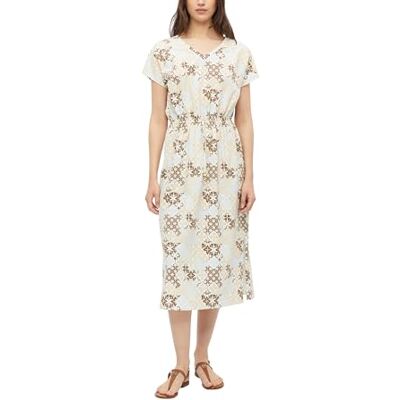 s.Oliver Damen Midi-Kleid aus Baumwollmix – Relaxed Fit, V-Ausschnitt, Tunnelzug, weich und elastisch s.Oliver Damen Midi-Kleid aus Baumwollmix – Relaxed Fit, V-Ausschnitt, Tunnelzug, weich und elastisch