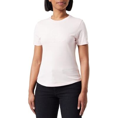 Tommy Hilfiger Damen T-Shirt Kurzarm Slim Flag Tee Rundhalsausschnitt, Rosa (Whimsy Pink), L Tommy Hilfiger Damen T-Shirt Kurzarm Slim Flag Tee Rundhalsausschnitt, Rosa (Whimsy Pink), L